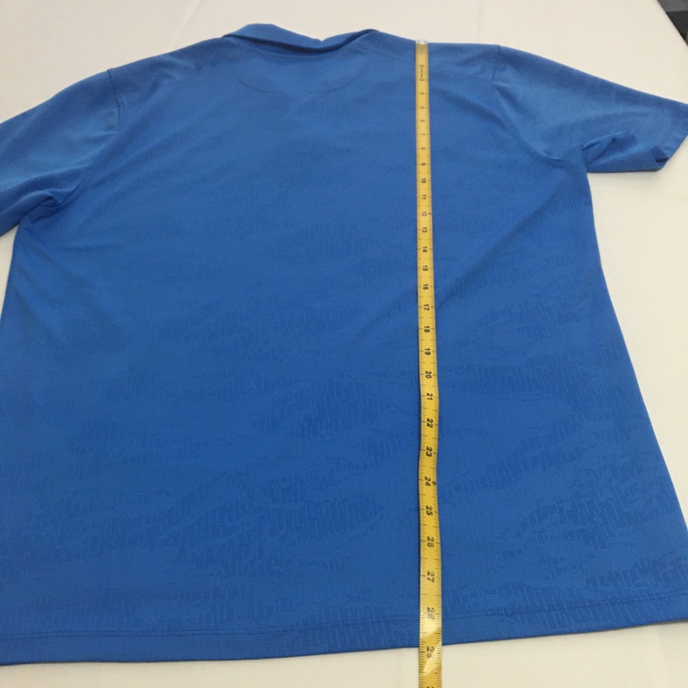 Nike Polo Shirt Mens Large Blue Dri-Fit Short Sleeve Embossed Camo - Picture 9 of 9